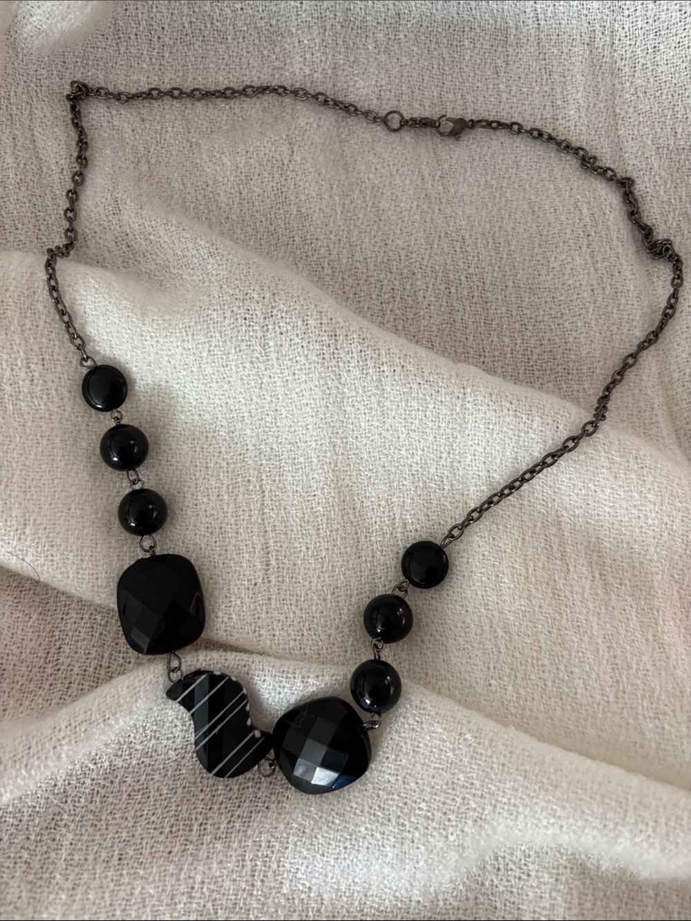 Black Multi Bead Statement Necklace - Elegant Women’s Jewelry
